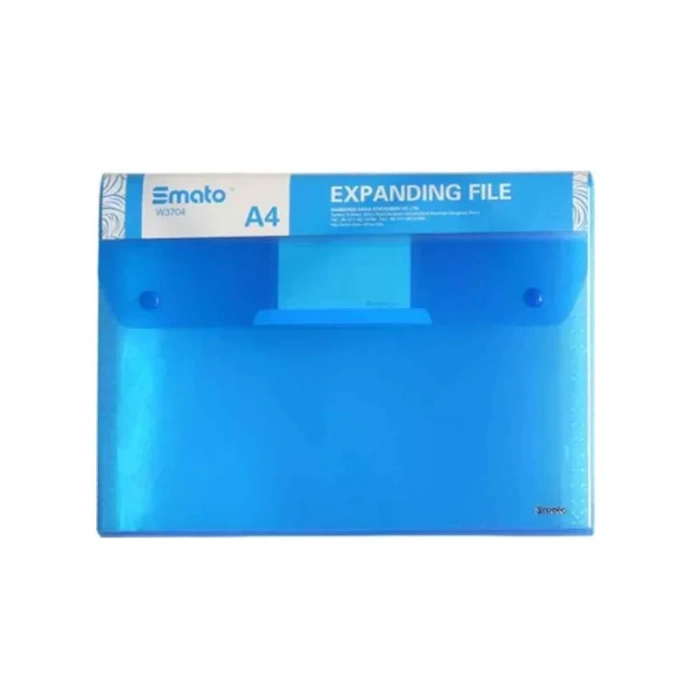 Smato W3704 Çıtçıtlı Evrak Dosyası 12 Seperatörlü Şeffaf Mavi