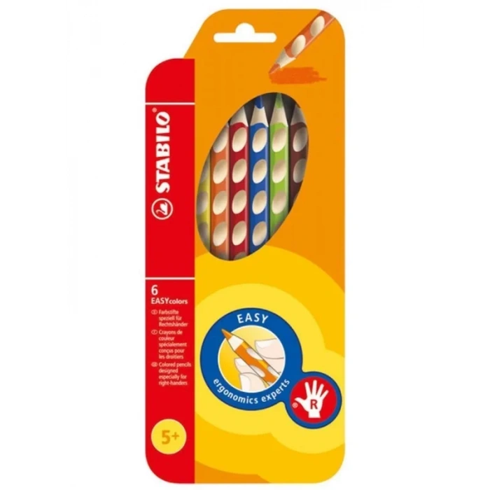 Stabilo 332 Easy Colors Sağ El Kuru Boya Kalemi 6 Renk