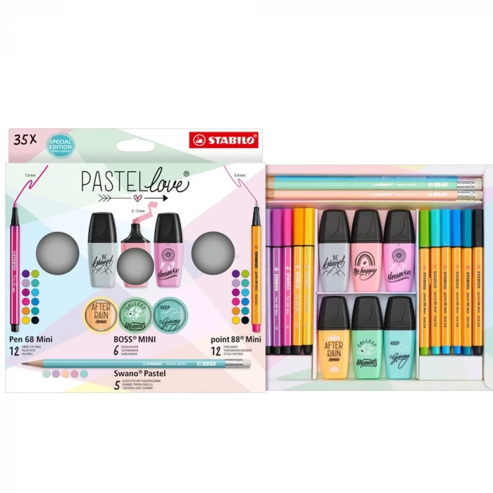Stabilo Fosforlu Kalem Pastellove Mini Set 35 Li EO77/5-9