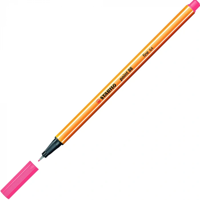 Stabilo Keçe Uçlu İnce Kalem 88 Point 0.4 MM Fosforlu Kırmızı 88/040