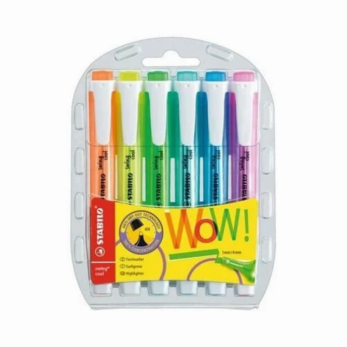 Stabilo Swing Cool Fosforlu Kalem 6 Renk Paket
