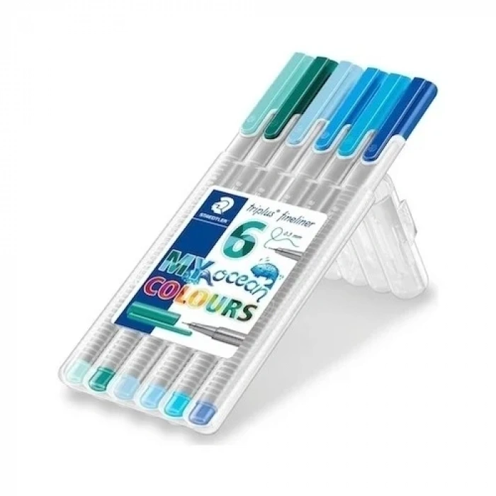 STAEDTLER TRIPLUS ÜÇGEN FİNELİNER 0,3mm OKYANUS 6LI