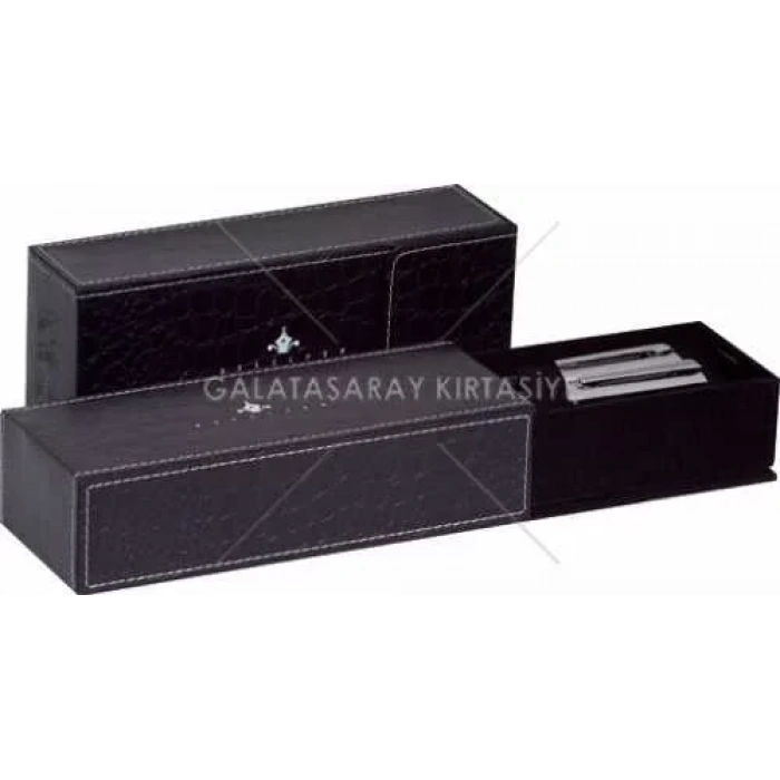 Steelpen Dolmakalem + Tükenmez Plus Siyah Krom Desenli 5083