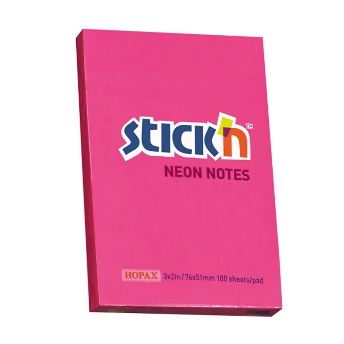 STİCKN 21161 YAPIŞKANLI NOT KAĞIDI 51x76 100 YAPRAK NEON KOYU PEMBE