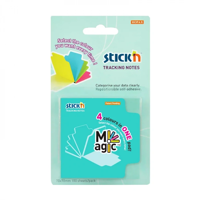 STİCKN 21560 MAGİC YAPIŞKANLI NOT KAĞIDI 70x70 4 RENK