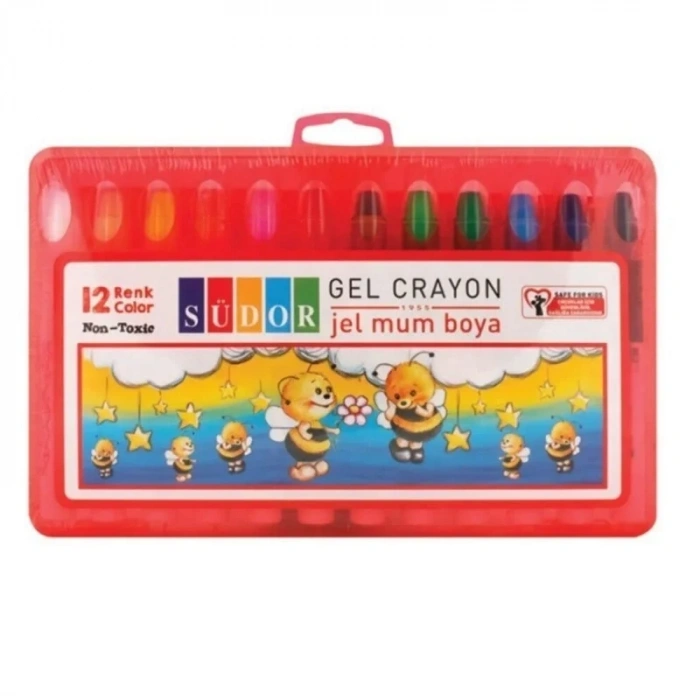 SÜDOR 12 RENK JEL MUM BOYA PLASTİK KUTU YB11