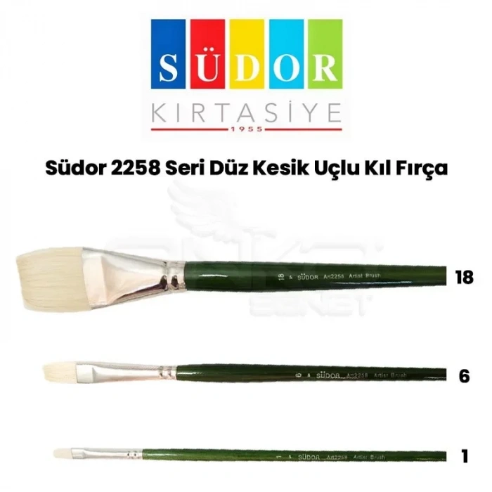 Südor 2258 Seri Düz Kesik Uçlu Kıl Fırça