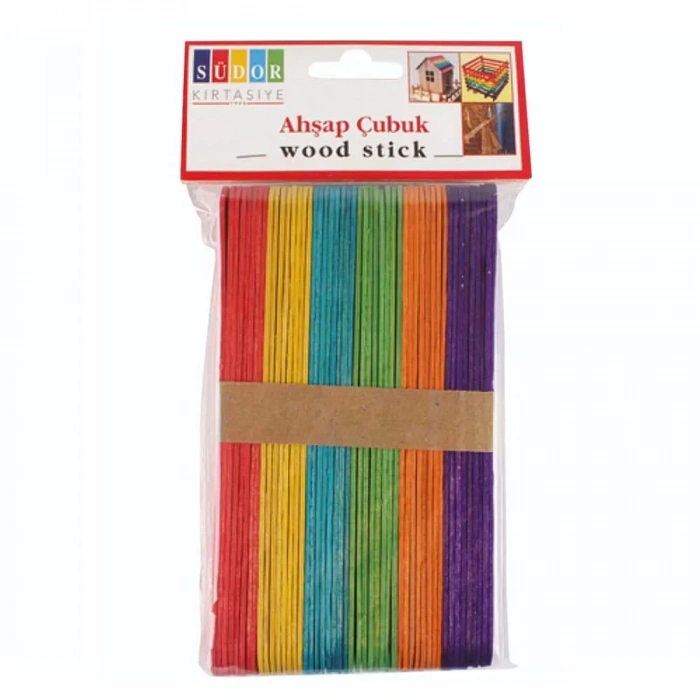 Südor Ahşap Dondurma Sapı Büyük Renkli Bs-71