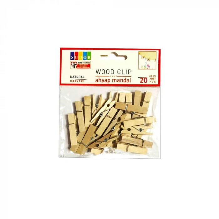 Südor Ahşap Mandal Büyük 3.5 cm 20li Naturel