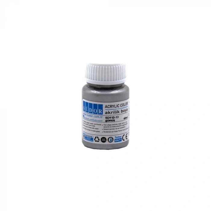 Südor Akrilik Boya 40 ml Metalik Gümüş