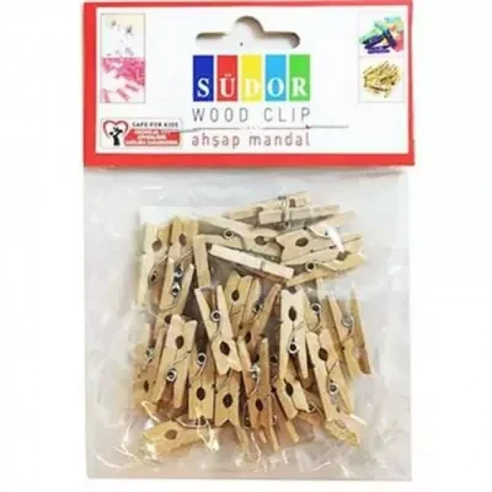SÜDOR BS129 AHŞAP MANDAL BÜYÜK BOY 3.5cm NATURAL 20Lİ