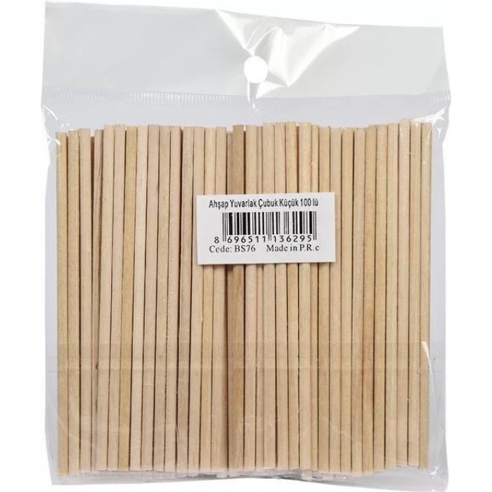 SÜDOR BS76 YUVARLAK KÜÇÜK BOY AHŞAP ÇUBUK 100LÜ