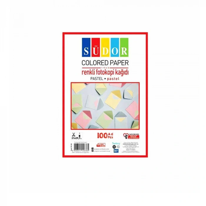 Südor Fotokopi Kağıdı Pastel Renkler 100lü
