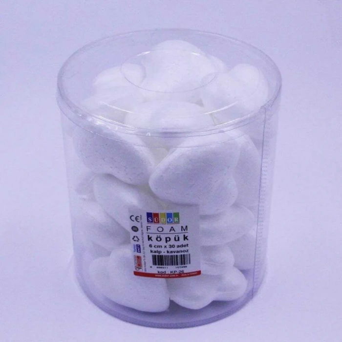 Südor Köpük Monalisa Kalp 6 cm 30 Adet Kavanoz