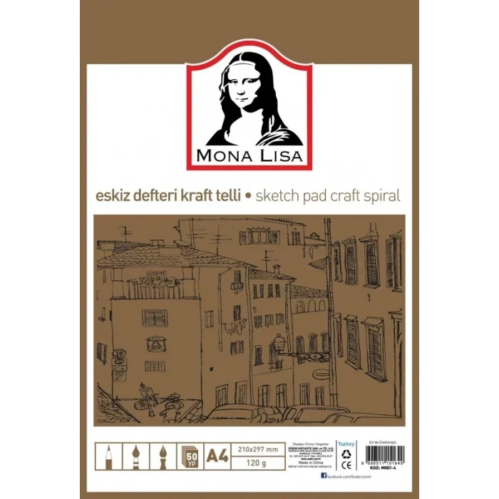 SÜDOR MN01-4 KRAFT ESKİZ DEFTERİ A4 50 YAPRAK 120gr