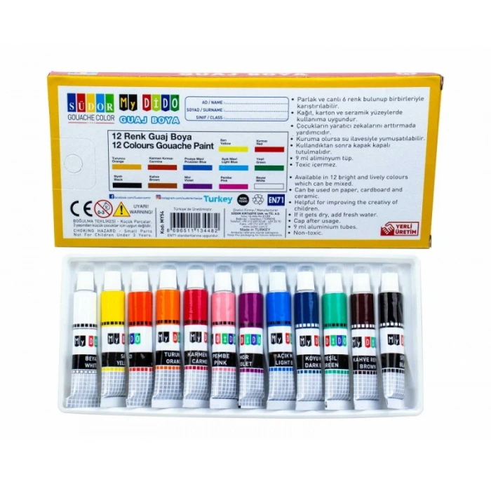 SÜDOR MY54 MYDİDO GUAJ BOYA 12 RENKx9ml