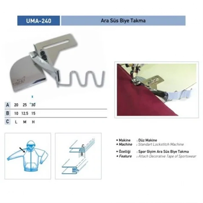 Süs Biye Arabiye Aparatı 25x12mm / UMA-240