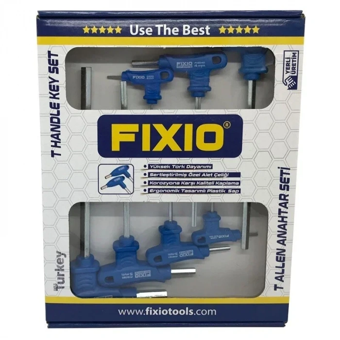 T Saplı İki Uçlu Alyan Anahtar Takımı 7 Parça FH6107