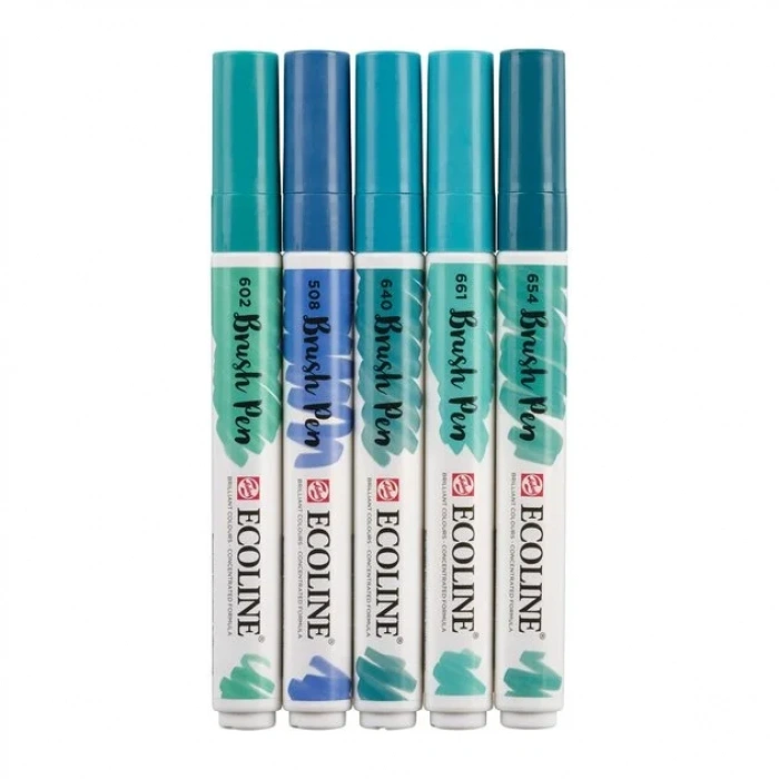 Talens Ecoline Brush Pen 5li Set Green Blue