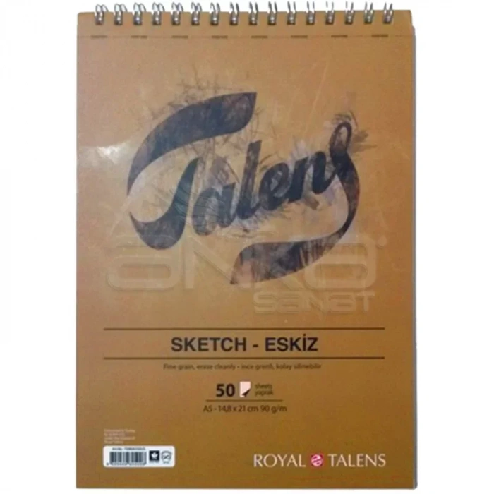 Talens Sketch Eskiz Defteri A5 50 Yaprak 90g Üstten Spiralli T090A550US
