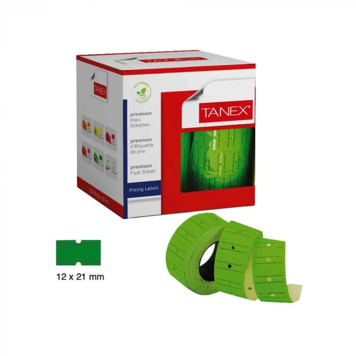 Tanex 12x21 Motex Çizgili Flo Yeşil Etiket 800 Adet