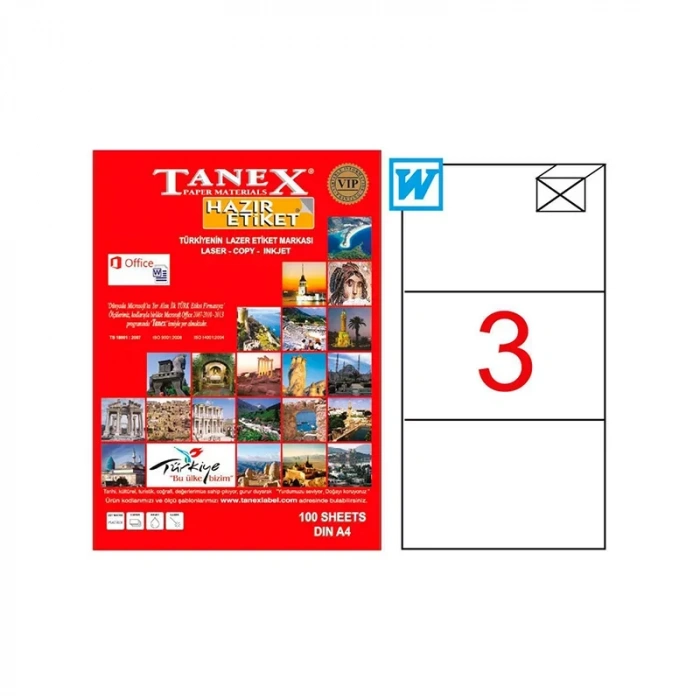 Tanex 210x99 Laser Etiket Tw-2003