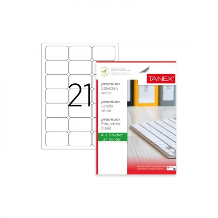 Tanex 63,5x38,1 Laser Etiket Tw-2021