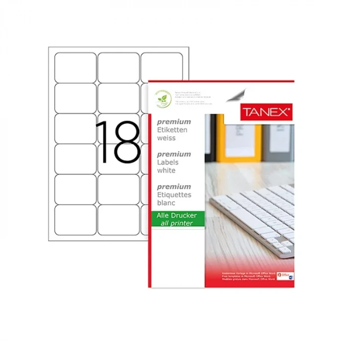 TANEX 63,5x46,6 LASER ETİKET TW-2018