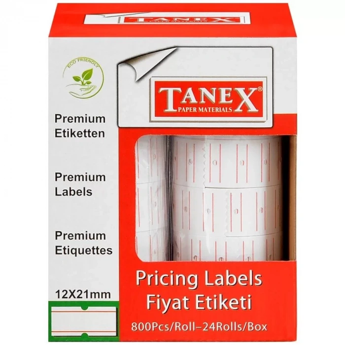 TANEX BEYAZ 6 LI PK FİYAT MAKİNA ETİKETİ 800 LÜ