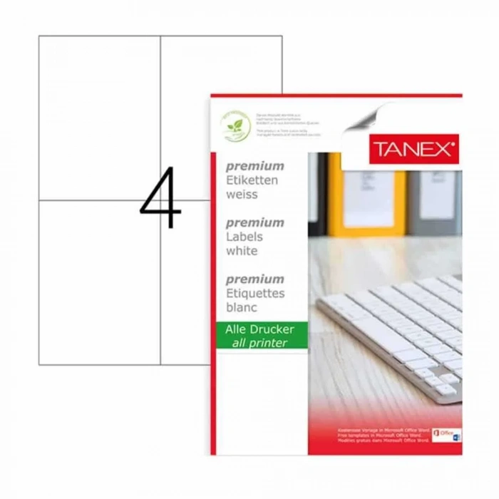 Tanex Laser Etiket Kod 2204 105mm X 148.5mm