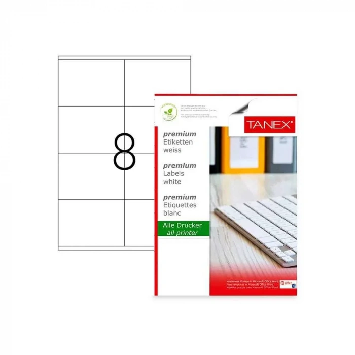 Tanex Laser Etiket Kod 2374 105mm x 74mm