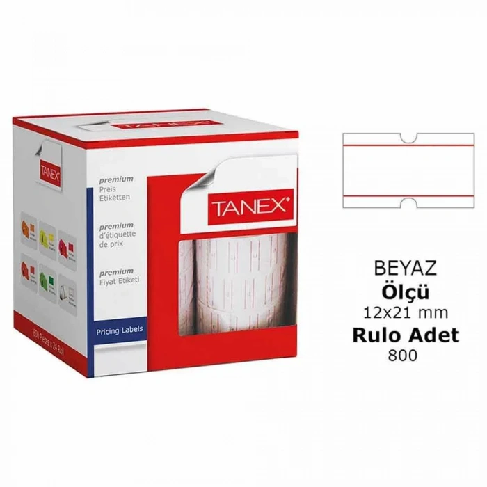Tanex Motex Çizgili Beyaz Etiket 800 Adet