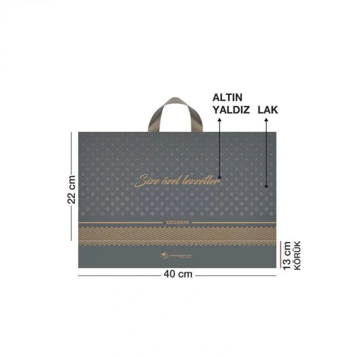 Tatlı Poşeti (kulplu) 500 Gr 40x22 Cm - 50 Adet