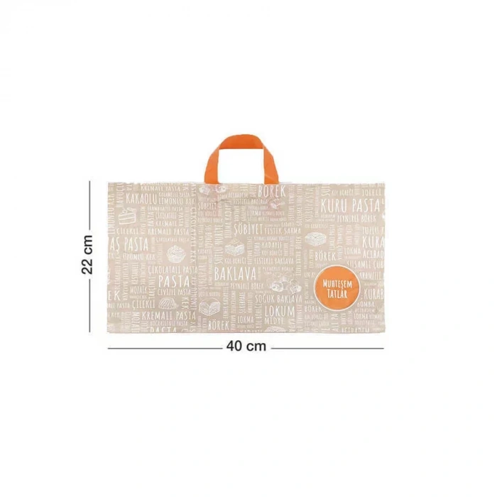 Tatlı Poşeti (kulplu) 500 Gr 40x22cm - 50 Adet