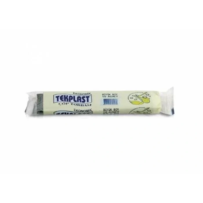Tekplast Büyük Boy Çöp Torbası 65x80cm (10 lu Paket)