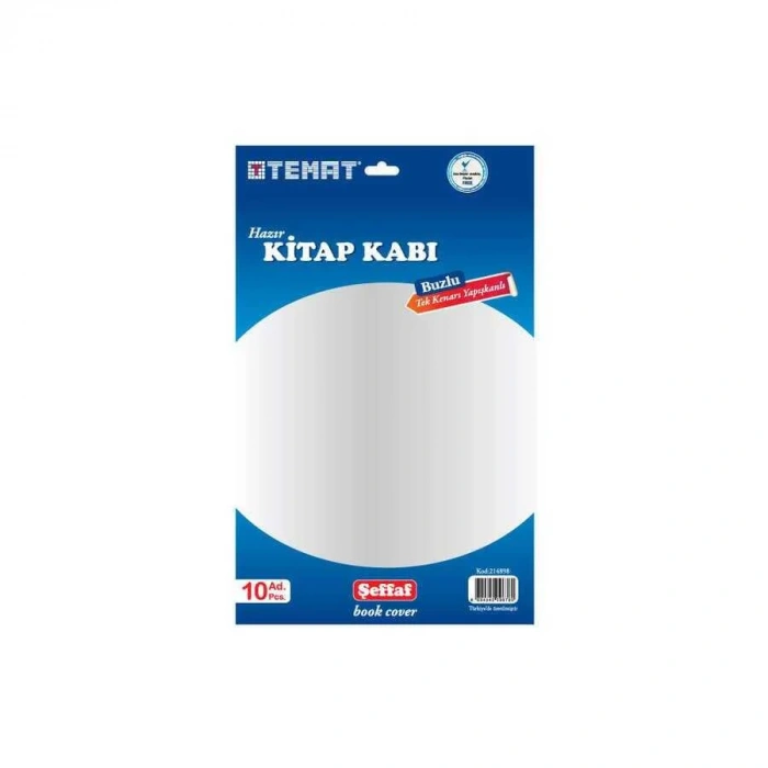 Temat Tek Kenarı Yapışkanlı Kitap Kabı Yeşil 10lu