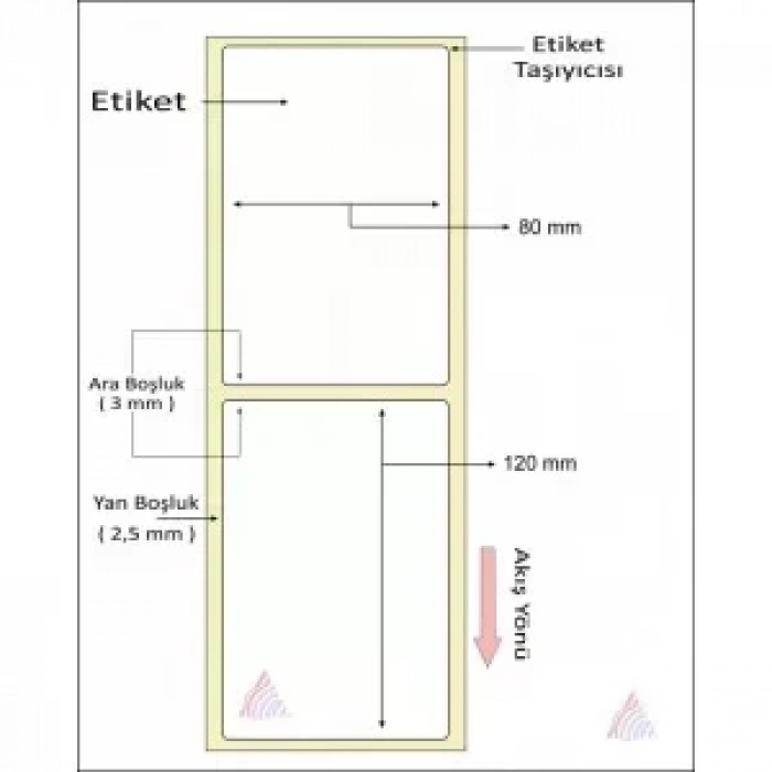 Termal Barkod Etiketi 120x80 Tekli 300 Lü