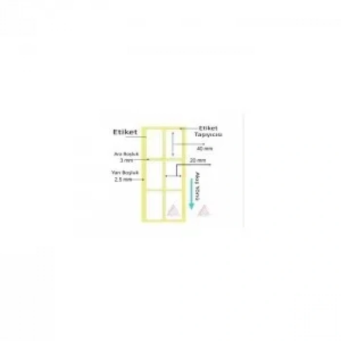 Termal Barkod Etiketi 40x20 2 Li 2000 Li
