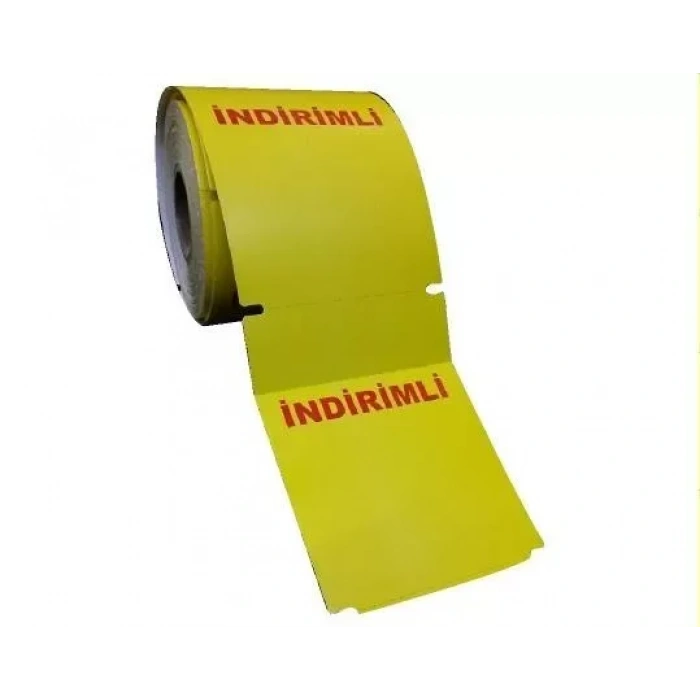 TERMAL KARTON RAF ETİKETİ SARI İNDİRİMLİ 135X100 250 Lİ