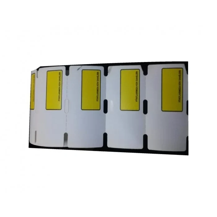 Termal Karton Raf Etiketi Sarı İndirimli 38x80 500 Lü Rulo