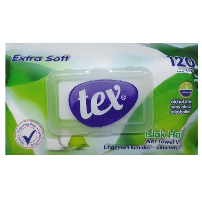 Tex Kapaklı Islak Mendil-Havlu 120 Li