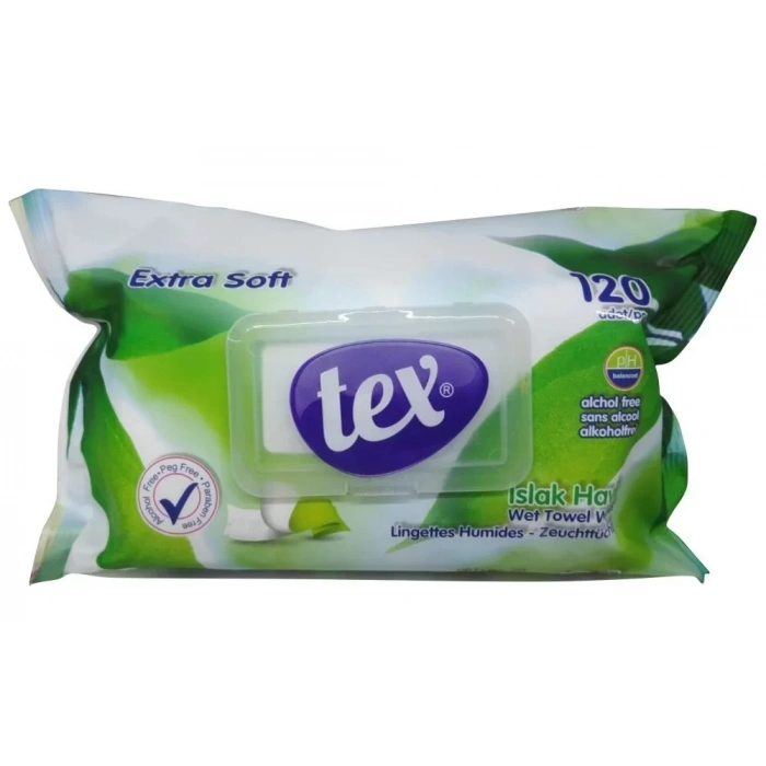 Tex Kapaklı Islak Mendil-Havlu 120 Li