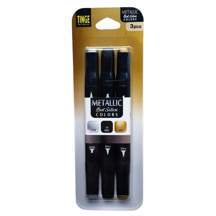 Tinge Marker 3lü Metalik Set