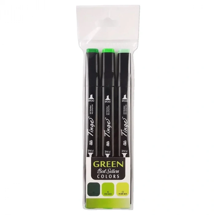 Tinge Marker 3lü Green Set