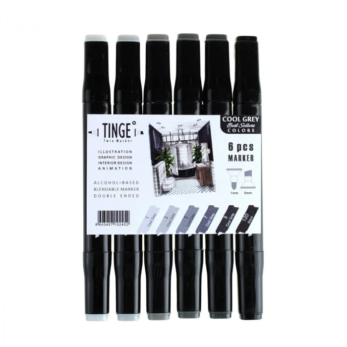 Tinge Marker 6lı Cool Grey