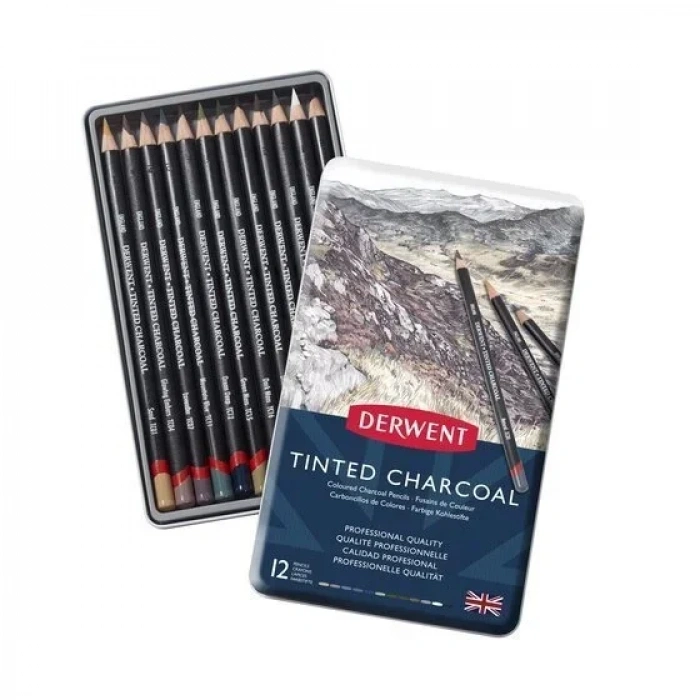 Tinted Charcoal Pencil 12 li Teneke Kutu