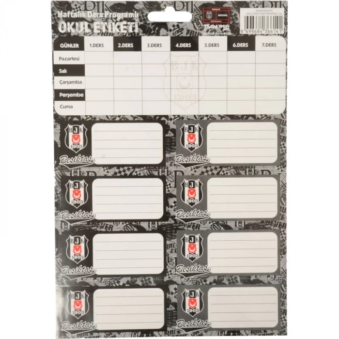 Tmn Taraftar 463644 Bjk Okul Etiketi Ders Programlı 3 Lü