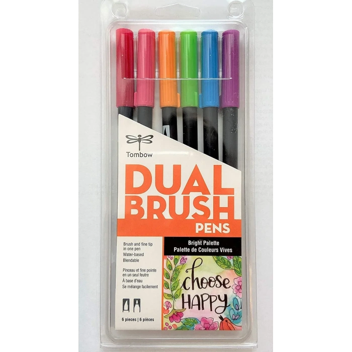 Tombow Dual Brush Pen Kalemi Seti Bright Renkler 56210 6 Renk