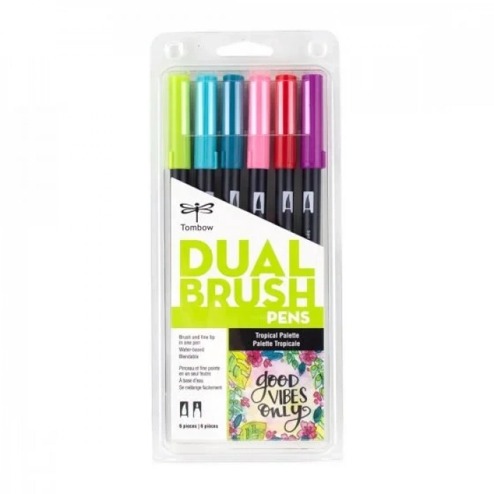 Tombow Dual Brush Pen Kalemi Seti Tropical Renkler 56211 6 Renk