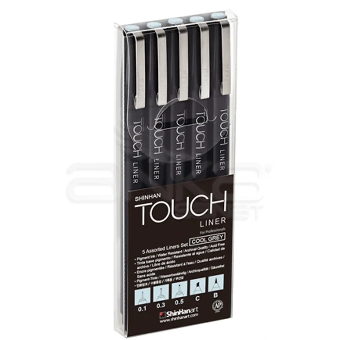 Touch Liner Teknik Çizim Kalemi 5li Set Cool Grey Sh4101205
